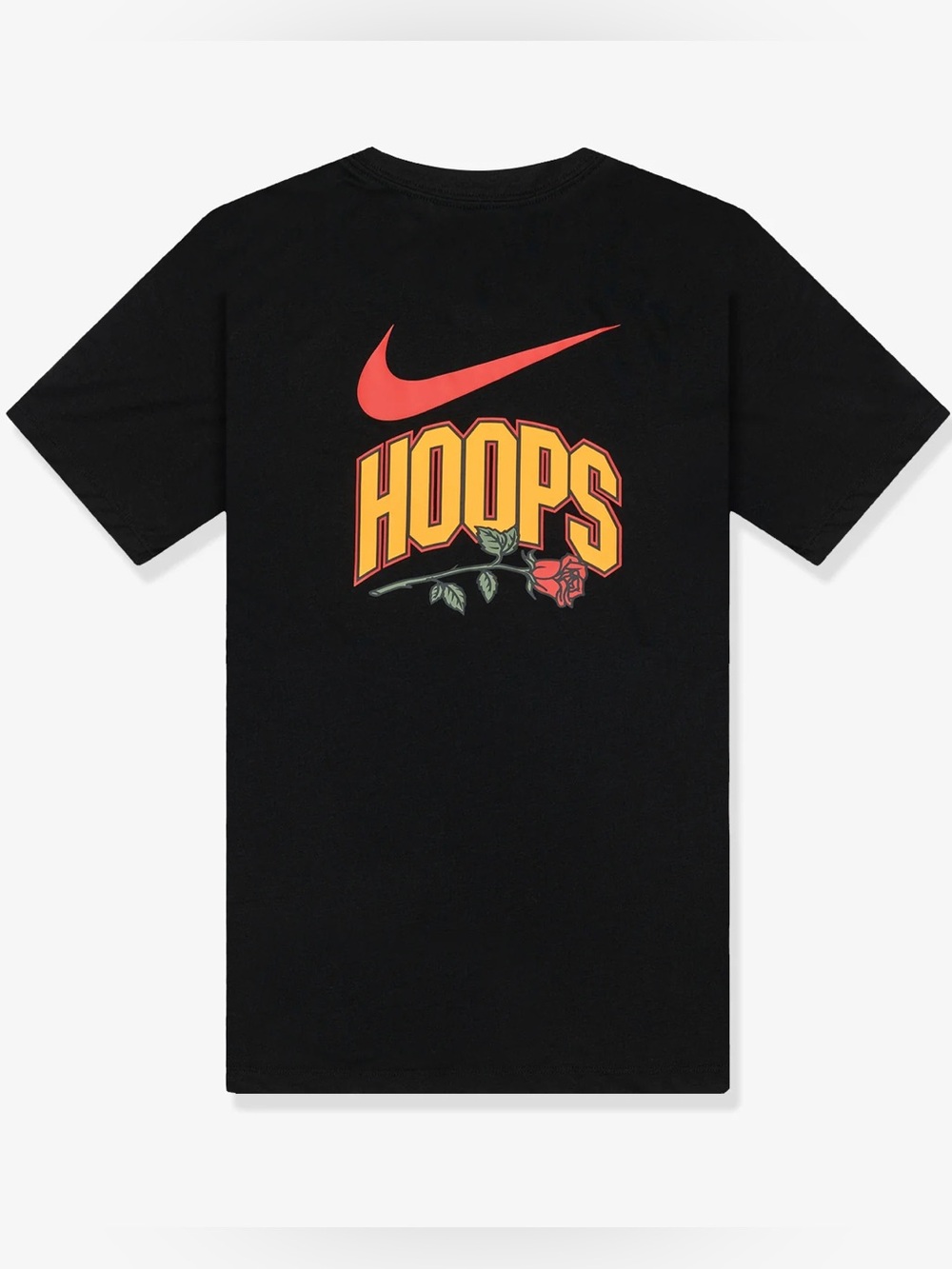 UNISEX Nike Dri-FIT Basketball "Hoops" Rose Graphic Black T-Shirt‎